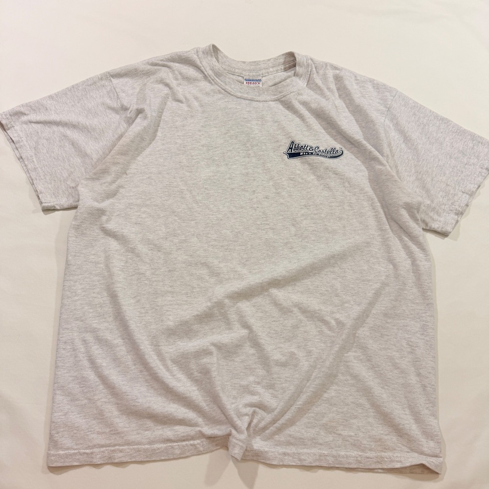 Gildan Abbott & Costello T-Shirt Men XL Gray Y2K Who's On First Graphic Tee